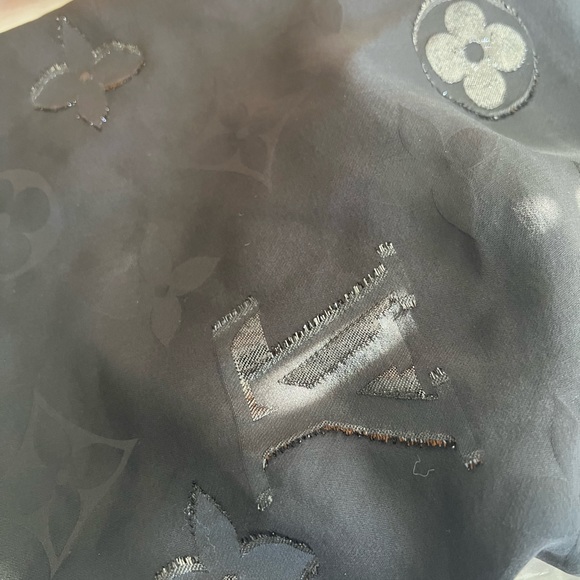 SOLD Louis Vuitton Silk Sheer Monogram Scarf - Picture 4 of 7